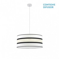 Distribuidor - Lâmpadas Diversas | Colgantes Moderno | COLGANTE KARLA 2XE27 BLANCO/BEIS REGX50X50 CM Ref: 171295001